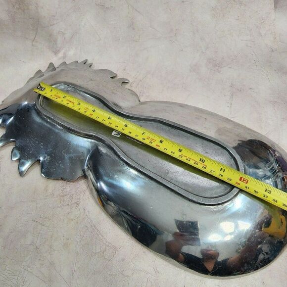 MARIPOSA Brillante 17.5" Heavy Pineapple Aluminum Silver Platter Mexico - Picture 11 of 11
